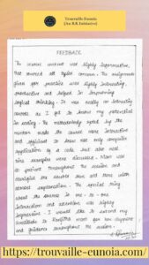 Trouvaille Eunoia - Student Feedback